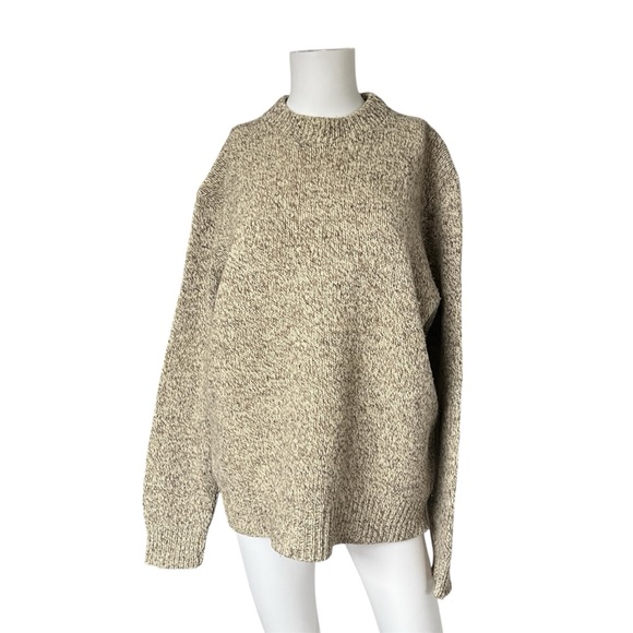 Vintage LL Bean Wool Blend Sweater Crew Neck Pullover Neutral Mens Size XL - Picture 5 of 5